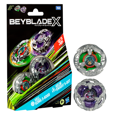 Beyblade X Yell Kong 3-60GB and Helm Knight 5-80T Top Dual Pack Set - Restock